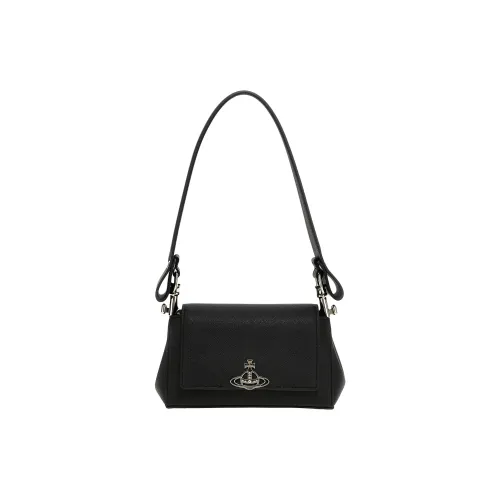 Vivienne Westwood Hazel Полиуретан Плечевая Сумка Маленькая Женская Черная