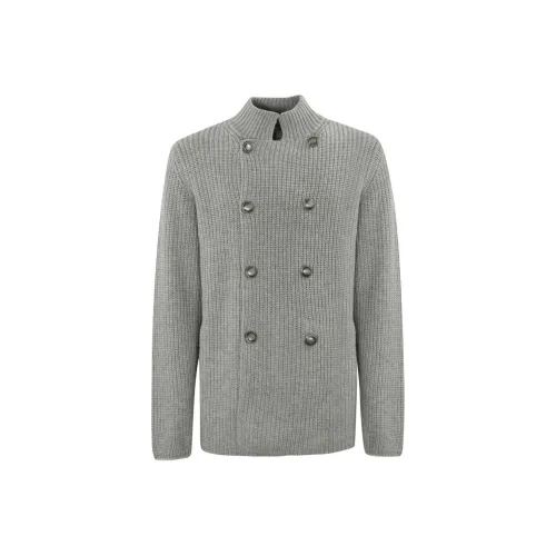 BRUNELLO CUCINELLI Серый Мужской Трикотаж