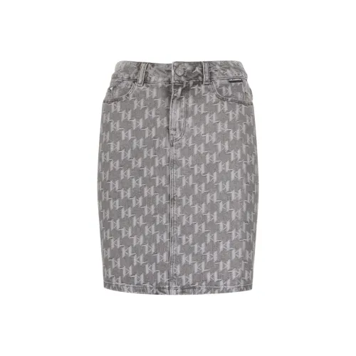 Karl Lagerfeld Джинсовые короткие юбки Женские Серый