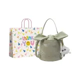 Зеленый + Украшение + Сумка для покупок