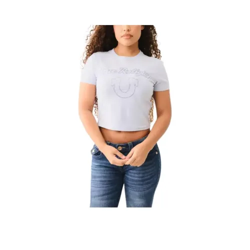 TRUE RELIGION T Рубашка Женская Светло-Синяя