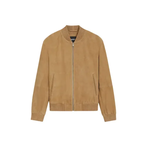 Hugo Boss Кожа Куртка Мужская Бежевая