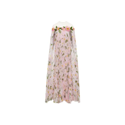 Oscar De La Renta SS24 Длинное платье с длинными рукавами женское светло-розовое