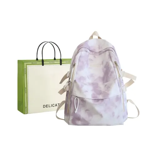 Buffini Nylon Backpack Standard Unisex Pink Khaki Light Green Light Blue