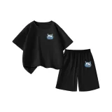 [Быстросохнущая одежда с коротким рукавом + быстросохнущие шорты] Черный + Черный