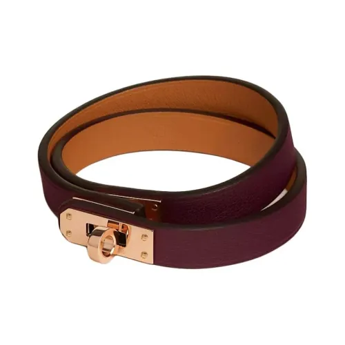 HERMES Телячья кожа Розовое золото Тон покрытие Браслеты Женские Фиолетовый