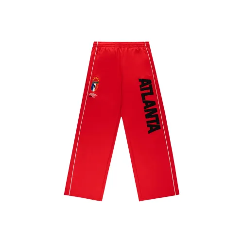 Sp5der Вязаные тренировочные штаны унисекс красного цвета