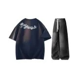 Комплект одежды (Бордовый топ (320 г, тяжелый) + Черные штаны)