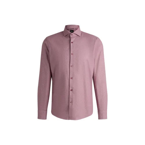 Hugo Boss Темно-красные Мужские Рубашки