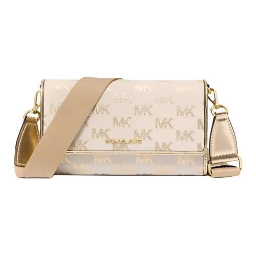 MICHAEL KORS Jet Set Хлопок Сумка через плечо Большая Женская Светло-Золотая