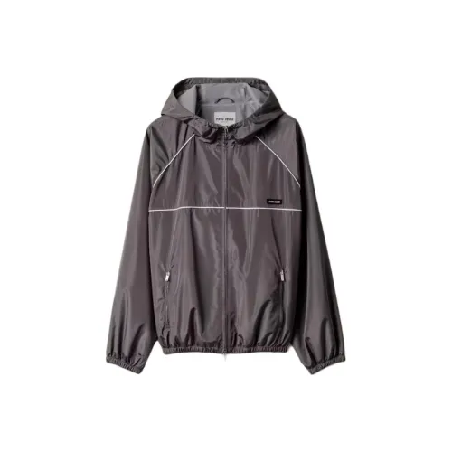 MIU MIU SS25 Куртки Пальто Женские Серебристый Серый