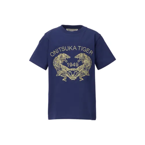 Onitsuka Tiger T-рубашка SS25 морской синий для детей 3-7 лет