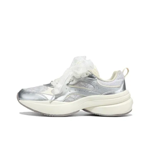 361° Дышащий Легкий Покрытие Низкий Топ Кэжуал Женские Серебряный Бежевый