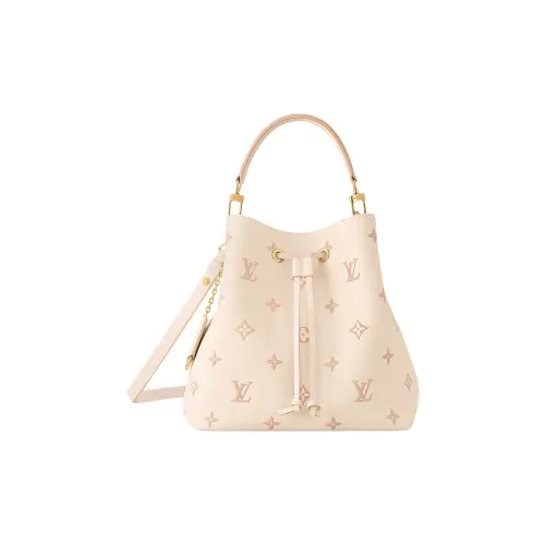 LOUIS VUITTON NéoNoé Тисненая крупнозернистая кожа коровы одно плечо сумка среднего размера женская бежевая