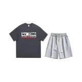 Комплект одежды (Серая рубашка с коротким рукавом + Серые шорты)