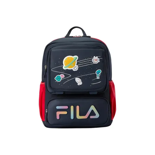 FILA KIDS 290 Twill Nylon Composite Knitted Fabric Backpack KIDS Bag Small Toddler Sky Blue Knight Blue Fire Red