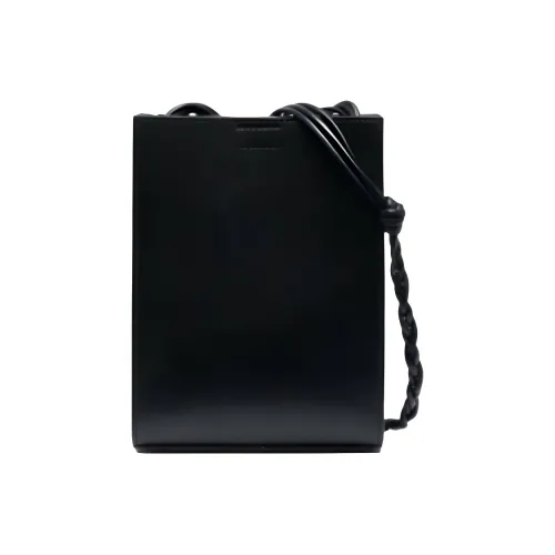 JIL SANDER Tangle Коровья кожа Сумка через плечо Мужская Черная