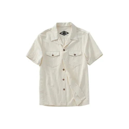 SOARIN YUPPIE Короткий рукав рубашка DUAL карман повседневный drapier минималистский стиль унисекс мужская рубашка