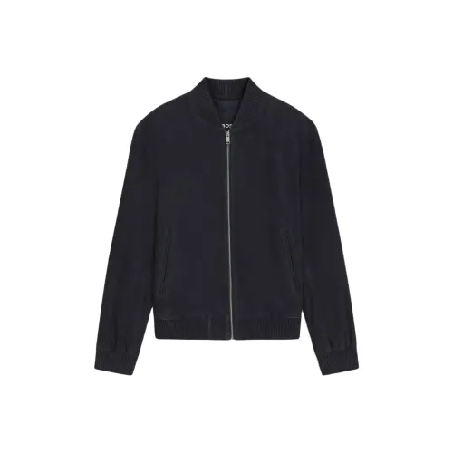 Hugo Boss Кожа Куртка Мужская Темно-синяя