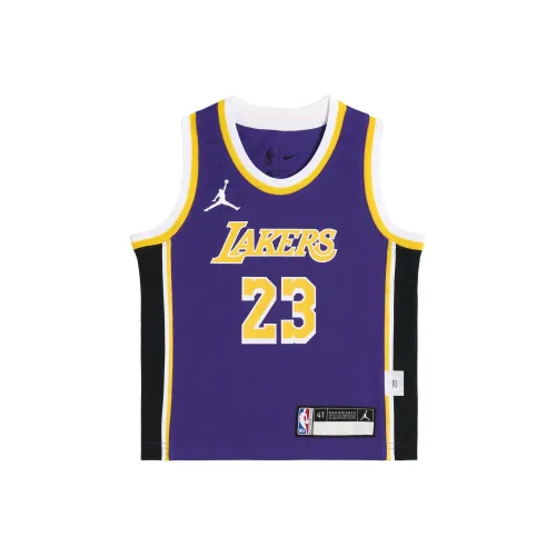 Джордан X NBA Майка Los Angeles Lakers James Фиолетовый Золотой Для малышей и детей дошкольного возраста