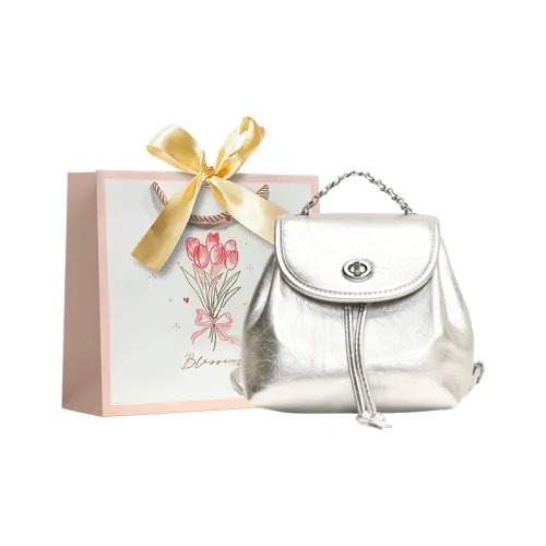 Champion Cub ПУ (полиуретан) Одно плечо Ведрообразный Рюкзак Женская Серебряная Белая Розовая Черная