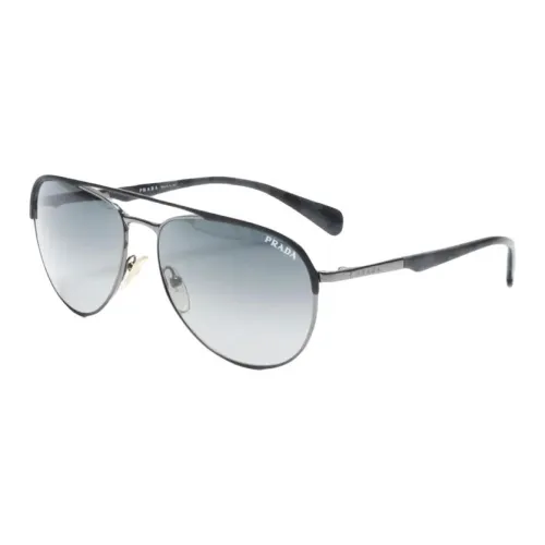 PRADA Стальные Aviator Солнцезащитные очки Женские Черные