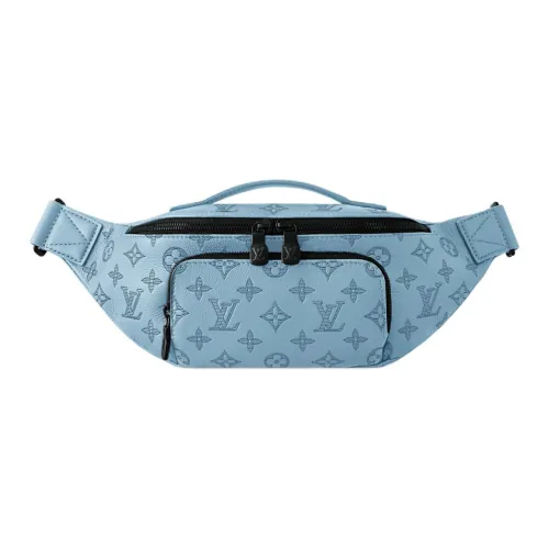 LOUIS VUITTON RUSHBumbag С принтом Телячья кожа Бананка Унисекс Небесно-голубой