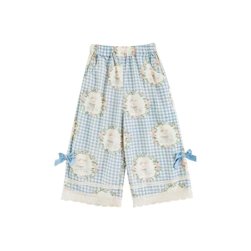 YOEHYAUL Брюки Синие Клетка Кролик Дети Возраст 3-7 Лет