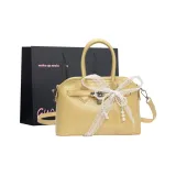 Желтая сумка для покупок с украшением