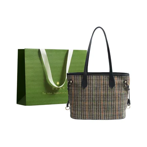 Three Ducklings Шерстяной Тоут Сумка Сумка для покупок Сумка на плечо Женская Коричневый Черный