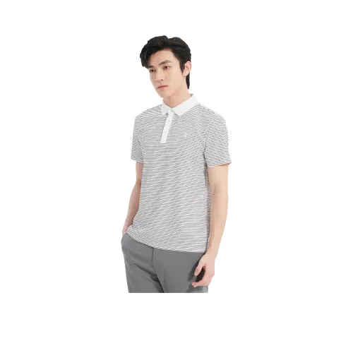 LESS IS MORE Поло Мужское Белый Черный Градиент