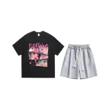 Комплект одежды (Черная рубашка с коротким рукавом + Серые шорты)