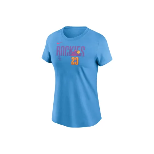 nike T-рубашка Женская Синяя Фиолетовая