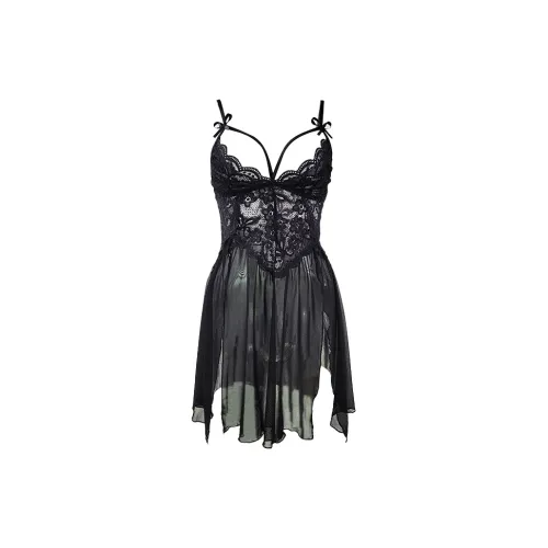 ECONICE Черное платье-камзол без вкладышей + брюки T, женские ночные сорочки