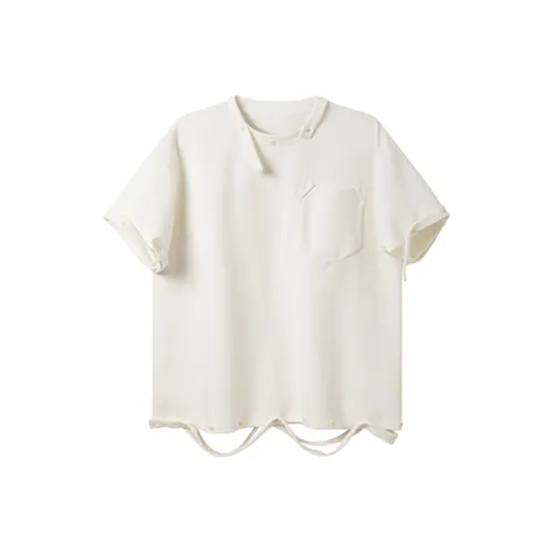 MEGALAXY DeconStrap Свободный крой Дизайн Повседневная рубашка Унисекс