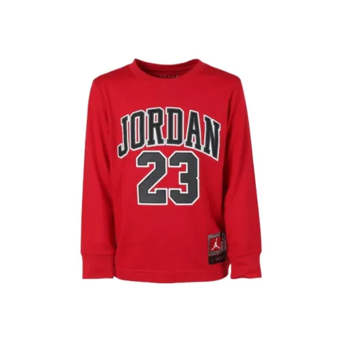 Джордан буква круглый вырез длинный рукав футболка красный для детей 3-7 лет
