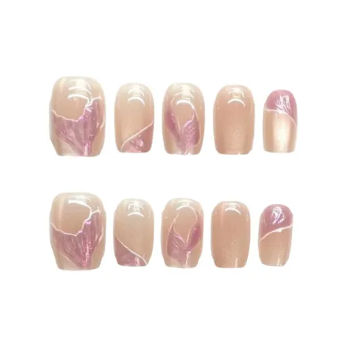 Gentle Welcome Pink Mermaid False Nail Короткий Nude Smudge Coquette