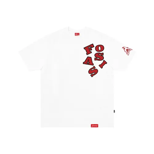 FOASIS Белый Красный Текст Женский T-Рубашки