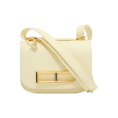 Delvau Alpina Сумка на плечо из телячьей кожи женская ванильного цвета