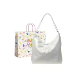 Перламутрово-белый & Белая сумка для покупок