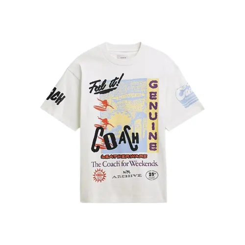 COACH Белая унисекс футболка