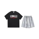 Комплект одежды (Черная рубашка с коротким рукавом + Серые шорты)