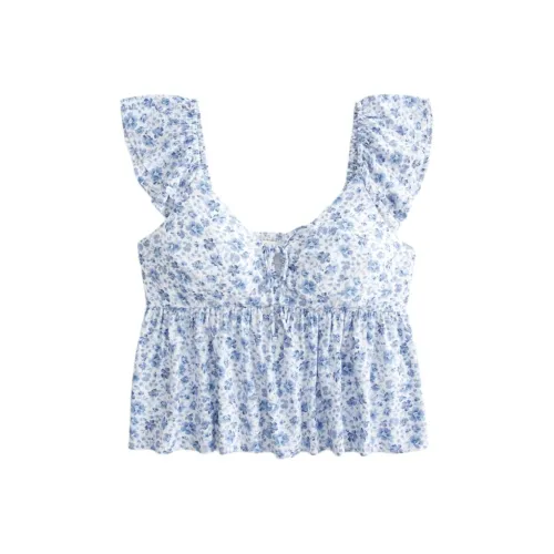 Hollister Женские футболки с синим полным принтом