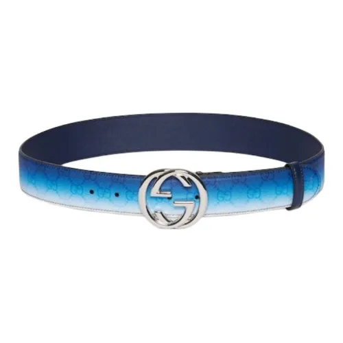 GUCCI Аксессуары для мобильных телефонов Кожаные ремни Унисекс Синий Ширина 3,8 см