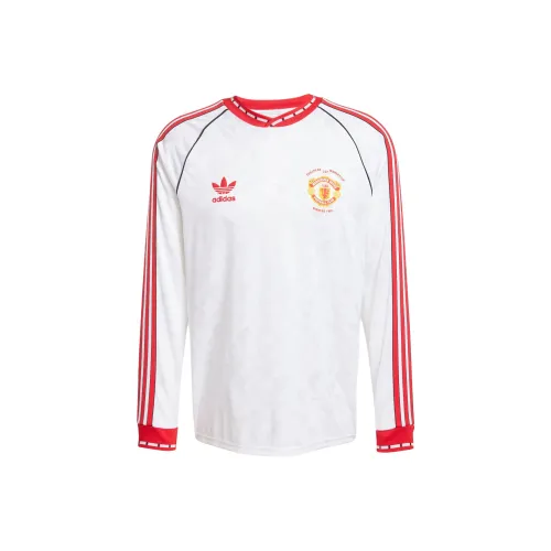 Adidas Originals Manchester SS25 UNITED '91 Гостевой Джерси Футбол Джерси Мужской Белый Красный