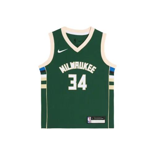 Nike x NBA Майка Milwaukee Bucks SS25 Пихтовый зеленый Для детей 3-7 лет