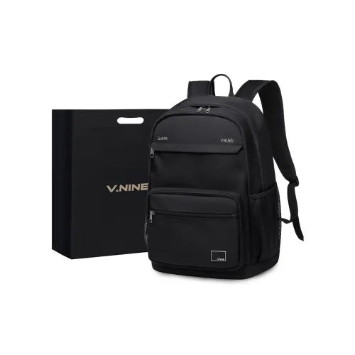 V.NINE Ткань Ноутбук Сумка Рюкзак Унисекс Обсидиановый Черный Абрикос