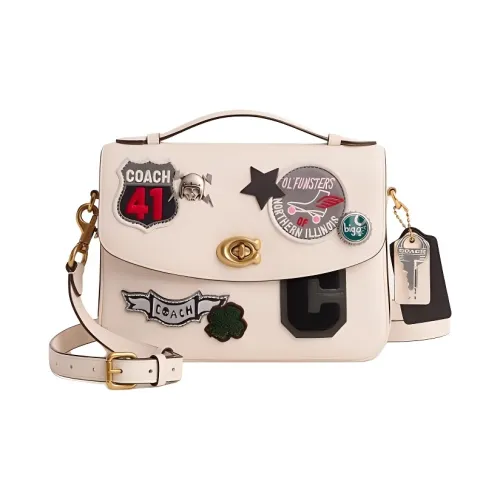 COACH Cassie Полированная Галька Кожа Сумка Сумка через плечо Сумка через плечо Женская Латунь Мел