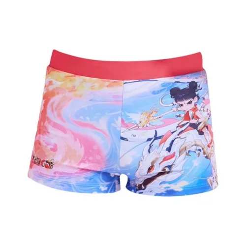 ZOKE SS25 Облегающий детский купальник лето для детей 3-7 лет оранжево-красный Nèzhā