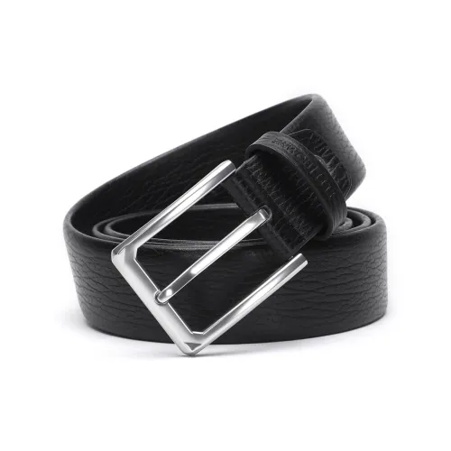 ELLE HOMME Ремень из натуральной коровьей кожи мужской черный ширина 3,7 см